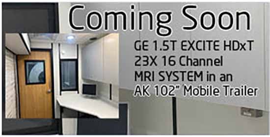 GE 1.5T EXCITE HDxT 23X 16 Channel MRI SYSTEM in an AK 102” Mobile Trailer